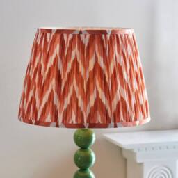 Netlighting Higgledy Gloss Green Floor Lamp Orange Fabric Zigzag Shade 35cm E27 - thumbnail 3