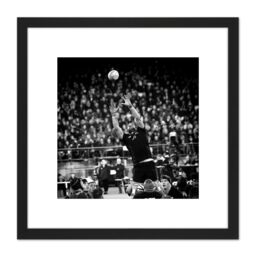 Artery8 Coleman Rugby Line Out New Zealand Photo 8X8 Inch Square Wooden Framed Wall Art Print Picture with Mount in Black - thumbnail 1