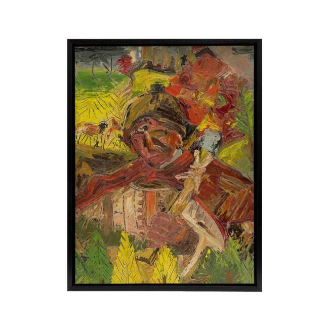 "Artery8 Lumberjack Abstract Portrait Kubincan Black Framed Canvas Art Print - Size: W12"" x H16""" - image 1