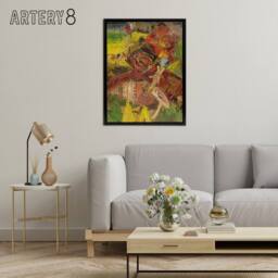 "Artery8 Lumberjack Abstract Portrait Kubincan Black Framed Canvas Art Print - Size: W12"" x H16""" - thumbnail 3