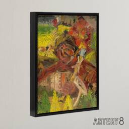 "Artery8 Lumberjack Abstract Portrait Kubincan Black Framed Canvas Art Print - Size: W12"" x H16""" - thumbnail 2