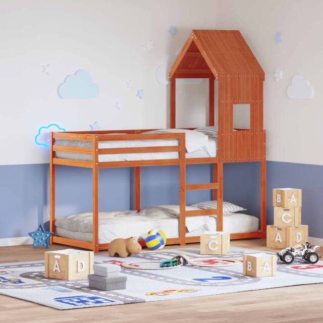 Berkfield Home Bunk Bed without Mattress Wax Brown 90x200 cm Solid Wood Pine - image 1