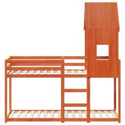 Berkfield Home Bunk Bed without Mattress Wax Brown 90x200 cm Solid Wood Pine - thumbnail 4