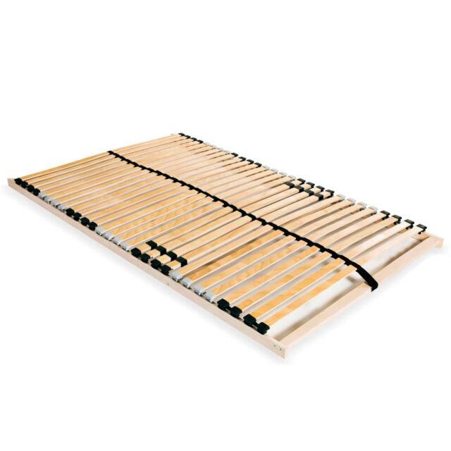 Berkfield Home Slatted Bed Base with 28 Slats 7 Zones 100x200 cm in Brown - image 1