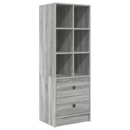 Berkfield Home Desk with Storage Grey Sonoma Engineered Wood in Green - thumbnail 5