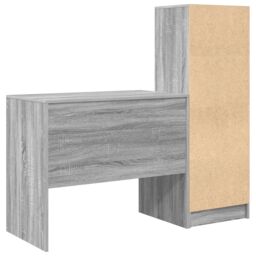 Berkfield Home Desk with Storage Grey Sonoma Engineered Wood in Green - thumbnail 8