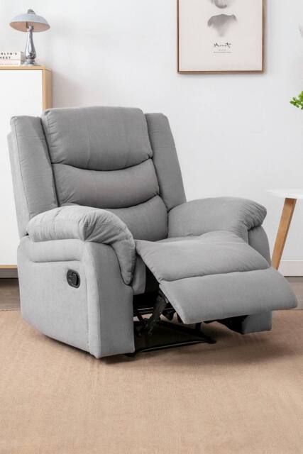 More4Homes Seattle Manual Fabric Recliner Lounge Chair in Grey - image 1
