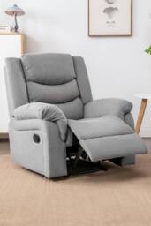 More4Homes Seattle Manual Fabric Recliner Lounge Chair in Grey - thumbnail 1