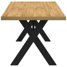 Berkfield Home Dining Table NOAIN X-Shaped Legs 160x90x75 cm Solid Wood Pine in Brown - Size: 160 x 90 x 75 cm - thumbnail 4