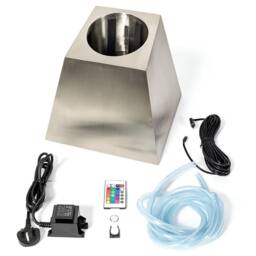 Primrose Bubble Tube Water Feature with Colour Changing LEDs Indoor Use 130cm in Metallic Silver - thumbnail 5