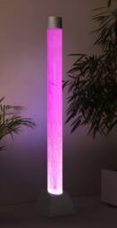 Primrose Bubble Tube Water Feature with Colour Changing LEDs Indoor Use 130cm in Metallic Silver - thumbnail 4