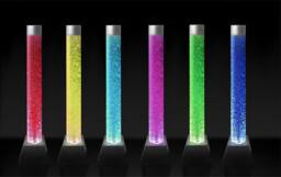 Primrose Bubble Tube Water Feature with Colour Changing LEDs Indoor Use 130cm in Metallic Silver - thumbnail 3