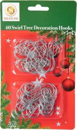 Shatchi 40Pcs Swirl Tree Decoration Hooks - Decorative & Durable in Silver - Size: 1 Pack - thumbnail 6