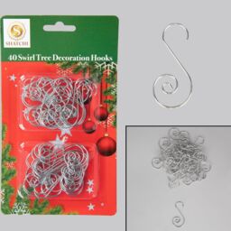 Shatchi 40Pcs Swirl Tree Decoration Hooks - Decorative & Durable in Silver - Size: 1 Pack - thumbnail 5