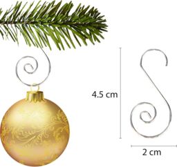 Shatchi 40Pcs Swirl Tree Decoration Hooks - Decorative & Durable in Silver - Size: 1 Pack - thumbnail 2