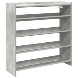 Berkfield Home Shoe Rack Concrete Grey 80x25x81 cm Engineered Wood - Size: 80 x 25 x 81 cm - thumbnail 2