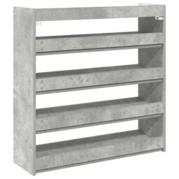 Berkfield Home Shoe Rack Concrete Grey 80x25x81 cm Engineered Wood - Size: 80 x 25 x 81 cm - thumbnail 6