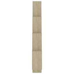 Berkfield Home Wall Cube Shelf Sonoma Oak 90x15x119 cm Engineered Wood in Brown - Size: 90 x 15 x 119 cm - thumbnail 5