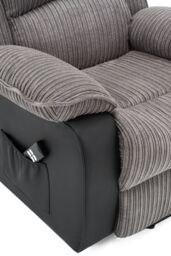 More4Homes Postana Dual Motor Electric Rise Recliner Jumbo Cord Fabric Chair in Grey - thumbnail 6