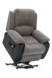 More4Homes Postana Dual Motor Electric Rise Recliner Jumbo Cord Fabric Chair in Grey - thumbnail 4