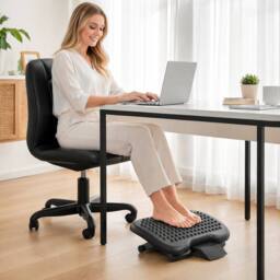 STILVORA Adjustable Footrest with 3 Height Settings Black