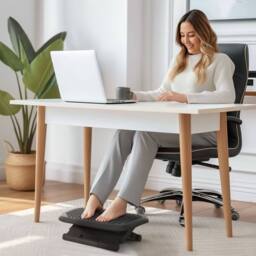 STILVORA Adjustable Footrest with 3 Height Settings Black - thumbnail 3