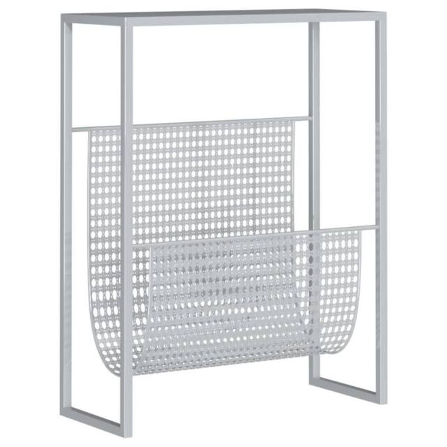Berkfield Home Magazine Rack Silver 35x15x45 cm Steel - Size: 35 x 15 x 45 cm - image 1