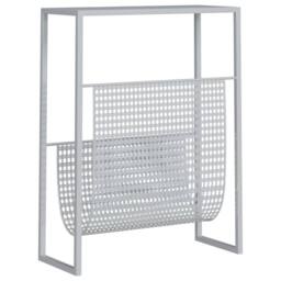 Berkfield Home Magazine Rack Silver 35x15x45 cm Steel - Size: 35 x 15 x 45 cm - thumbnail 5
