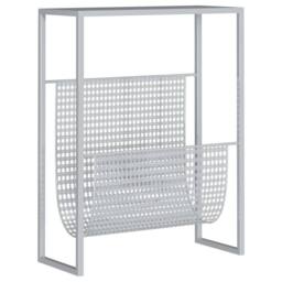 Berkfield Home Magazine Rack Silver 35x15x45 cm Steel - Size: 35 x 15 x 45 cm - thumbnail 1