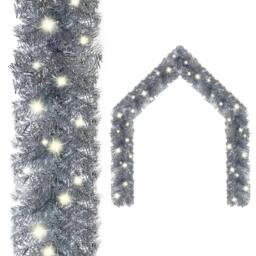 Berkfield Home Cosy Christmas Garland with LED Lights 20 m Silver - thumbnail 2
