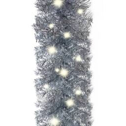 Berkfield Home Cosy Christmas Garland with LED Lights 20 m Silver - thumbnail 6