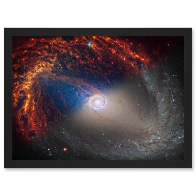 Artery8 NASA Hubble James Webb Telescope Spiral Galaxy NGC 1512 Framed Art A4 in Black - image 1