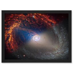 Artery8 NASA Hubble James Webb Telescope Spiral Galaxy NGC 1512 Framed Art A4 in Black - thumbnail 1