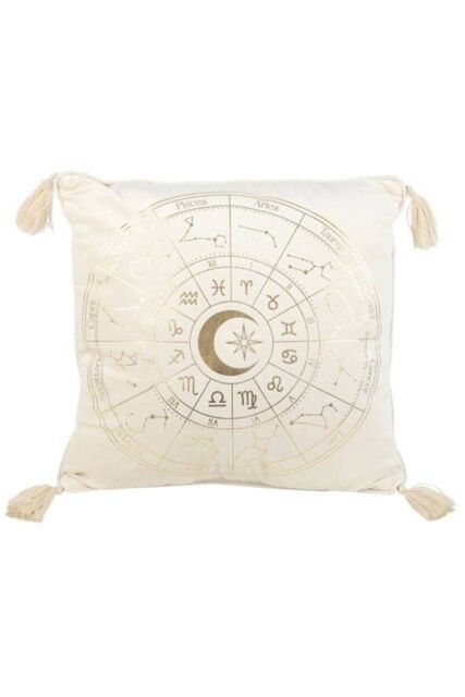 KDMD 35cm Square Off-White Astrology Wheel Cushion in White - image 1