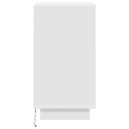 Berkfield Home Bedside Cabinet with LED Lights¬†White 38x34x65 cm in White - Size: 38 x 34 x 65 cm - thumbnail 8