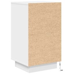 Berkfield Home Bedside Cabinet with LED Lights¬†White 38x34x65 cm in White - Size: 38 x 34 x 65 cm - thumbnail 9