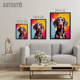 "Artery8 German Shorthaired Pointer Dog Portrait Framed Canvas Wall Art Print - Size: W24"" x H32""" - thumbnail 4