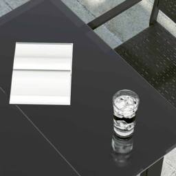 Berkfield Home Elegant Garden Dining Table Black 160x80x74cm Steel & Tempered Glass - Size: 160 x 80 x 74 cm - thumbnail 4