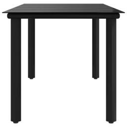 Berkfield Home Elegant Garden Dining Table Black 160x80x74cm Steel & Tempered Glass - Size: 160 x 80 x 74 cm - thumbnail 6