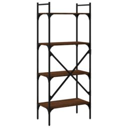 Berkfield Home Bookcase 4-Tier Brown Oak 56x31.5x138.5 cm Engineered Wood - thumbnail 6