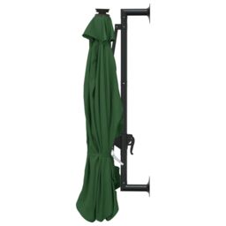 Berkfield Home Wall-mounted Parasol with LEDs & Metal Pole 300 cm Green - thumbnail 5