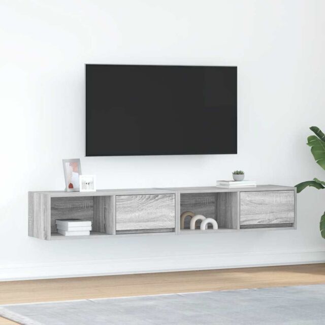 Berkfield Home TV Cabinets 2 pcs Grey Sonoma 80x31x25.5 cm Engineered Wood - image 1