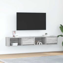 Berkfield Home TV Cabinets 2 pcs Grey Sonoma 80x31x25.5 cm Engineered Wood - thumbnail 1