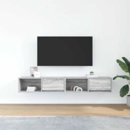 Berkfield Home TV Cabinets 2 pcs Grey Sonoma 80x31x25.5 cm Engineered Wood - thumbnail 3