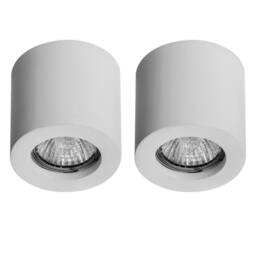 First Choice Lighting Set of 2 Masti - White Surface Mounted GU10 Downlights - thumbnail 1