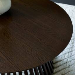 Cheshire Orla 80cm Round Coffee Table in Dark Oak in Dark Brown - thumbnail 5