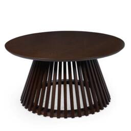 Cheshire Orla 80cm Round Coffee Table in Dark Oak in Dark Brown - thumbnail 1