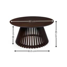 Cheshire Orla 80cm Round Coffee Table in Dark Oak in Dark Brown - thumbnail 9