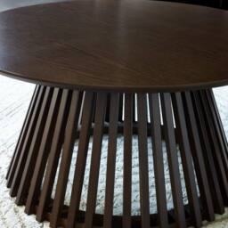 Cheshire Orla 80cm Round Coffee Table in Dark Oak in Dark Brown - thumbnail 7
