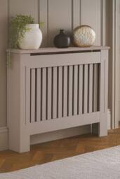 Neo Grey Belgravia Decorative Radiator Cover H82 x W112 x D19 cm in Light Grey - Size: Medium - thumbnail 1